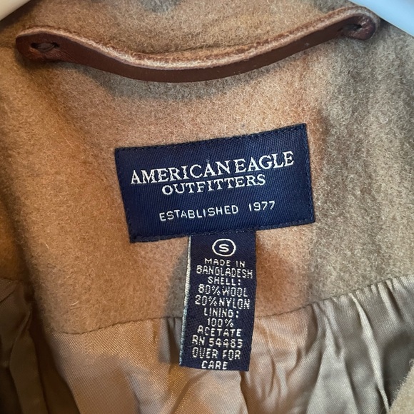 American Eagle Outfitters tan wool pea coat, size small - Picture 6 of 6